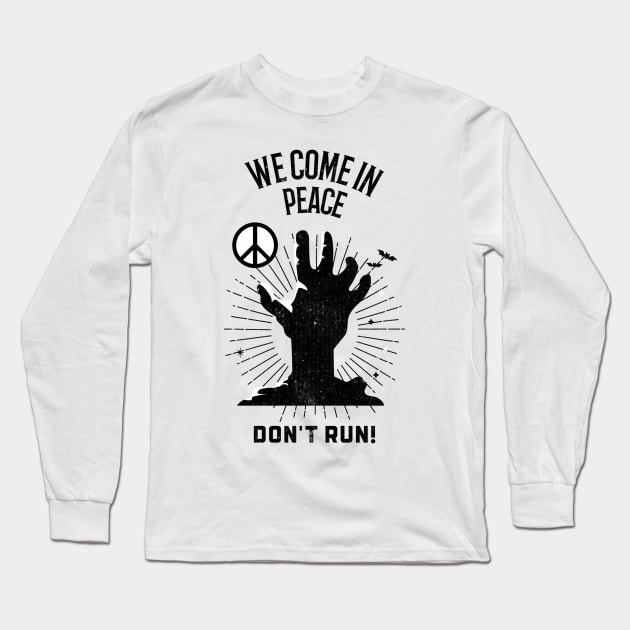 Zombie Peace Sign Long Sleeve T-Shirt by ZenCloak